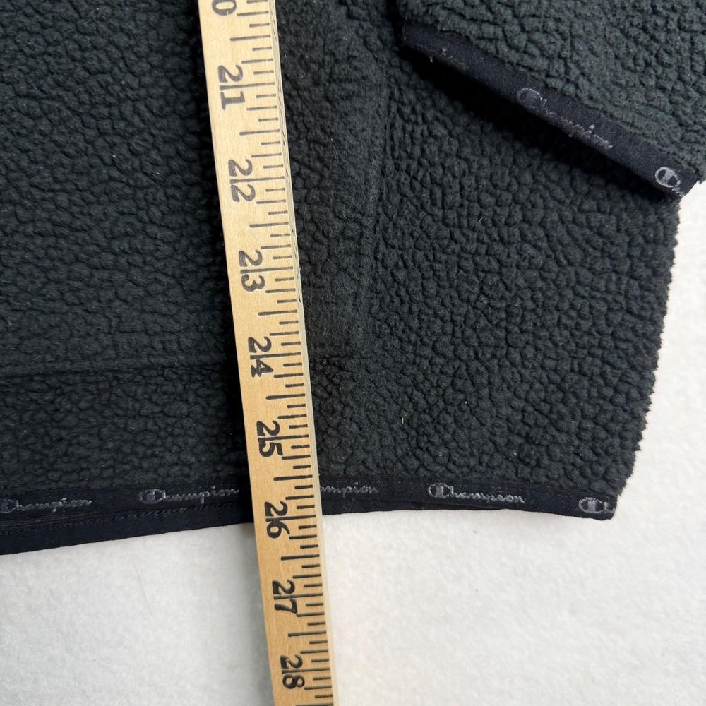 Champion Mens Sherpa Fleece Hoodie Black Gold Embroidered Logo Size Large - Picture 5 of 7